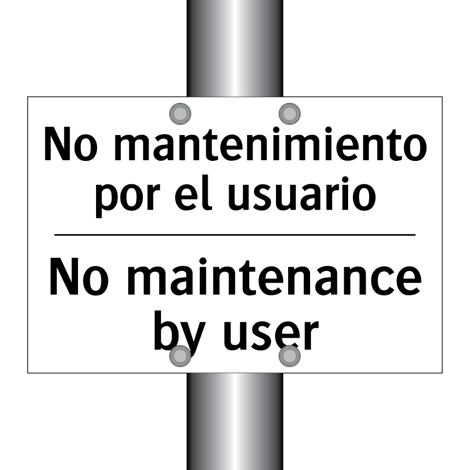 No mantenimiento por el usuario - No maintenance by user