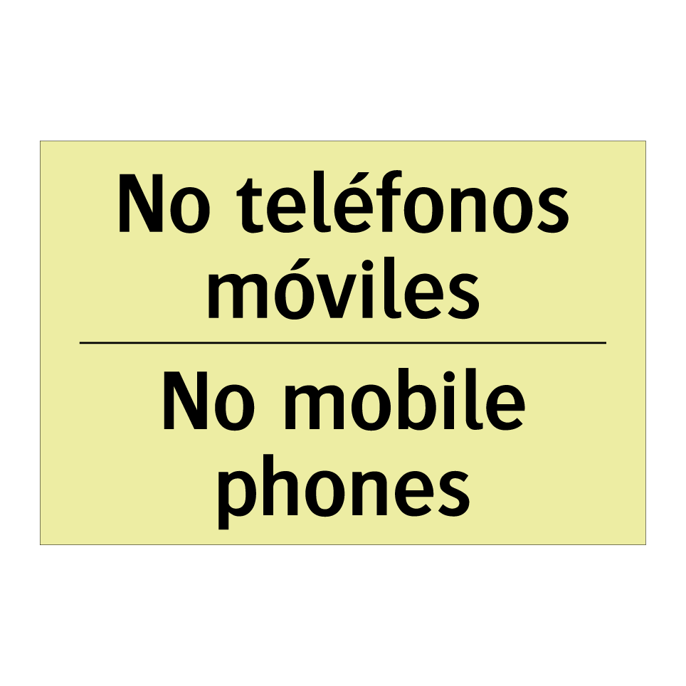No teléfonos móviles - No mobile phones