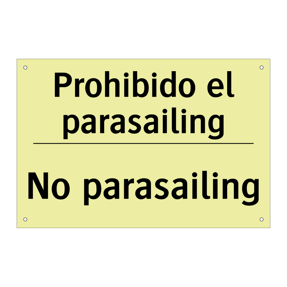 Prohibido el parasailing - No parasailing