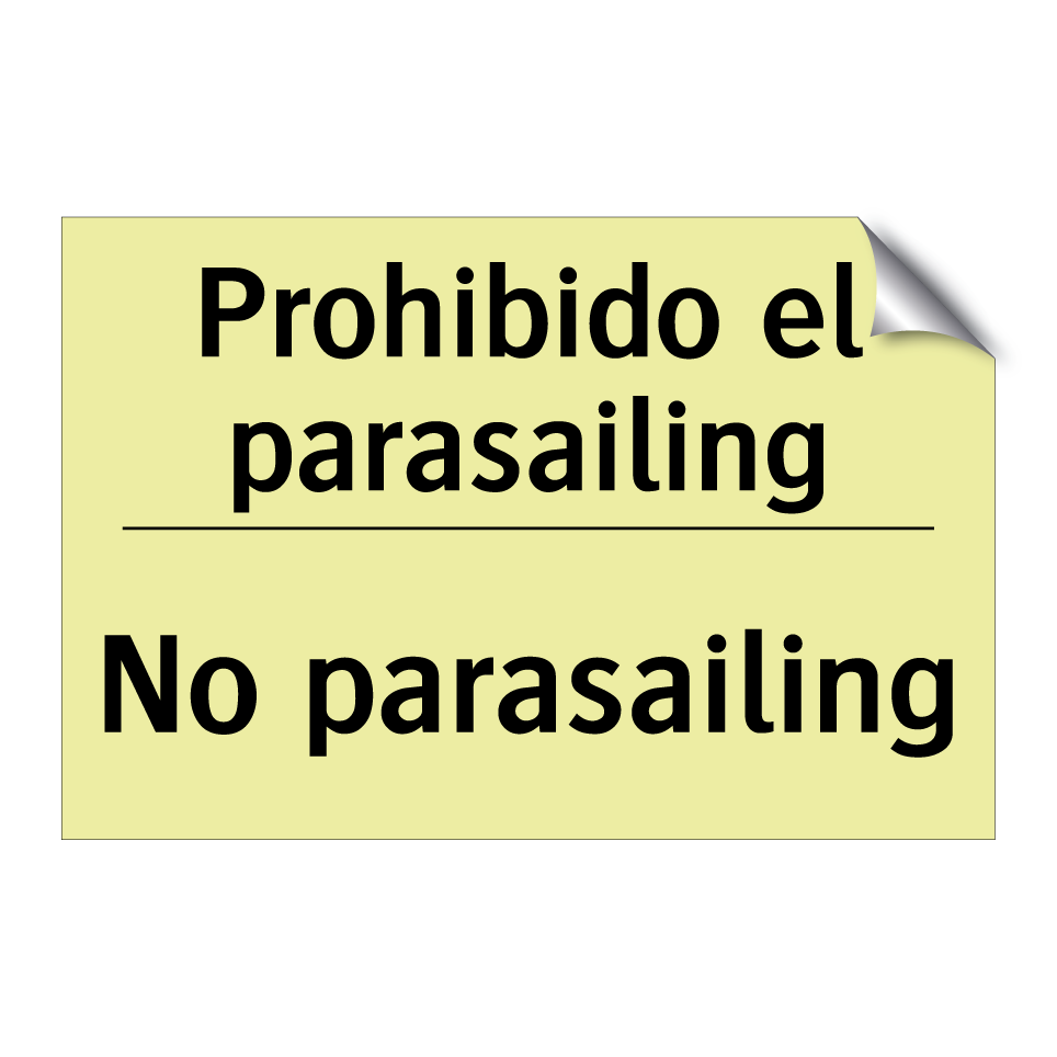 Prohibido el parasailing - No parasailing