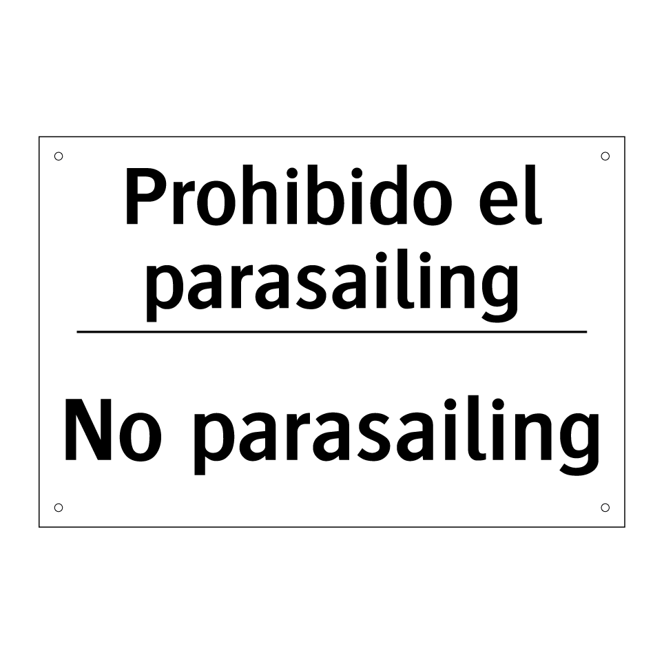 Prohibido el parasailing - No parasailing