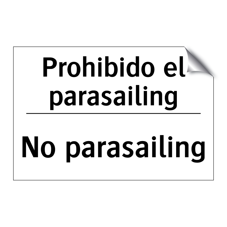 Prohibido el parasailing - No parasailing