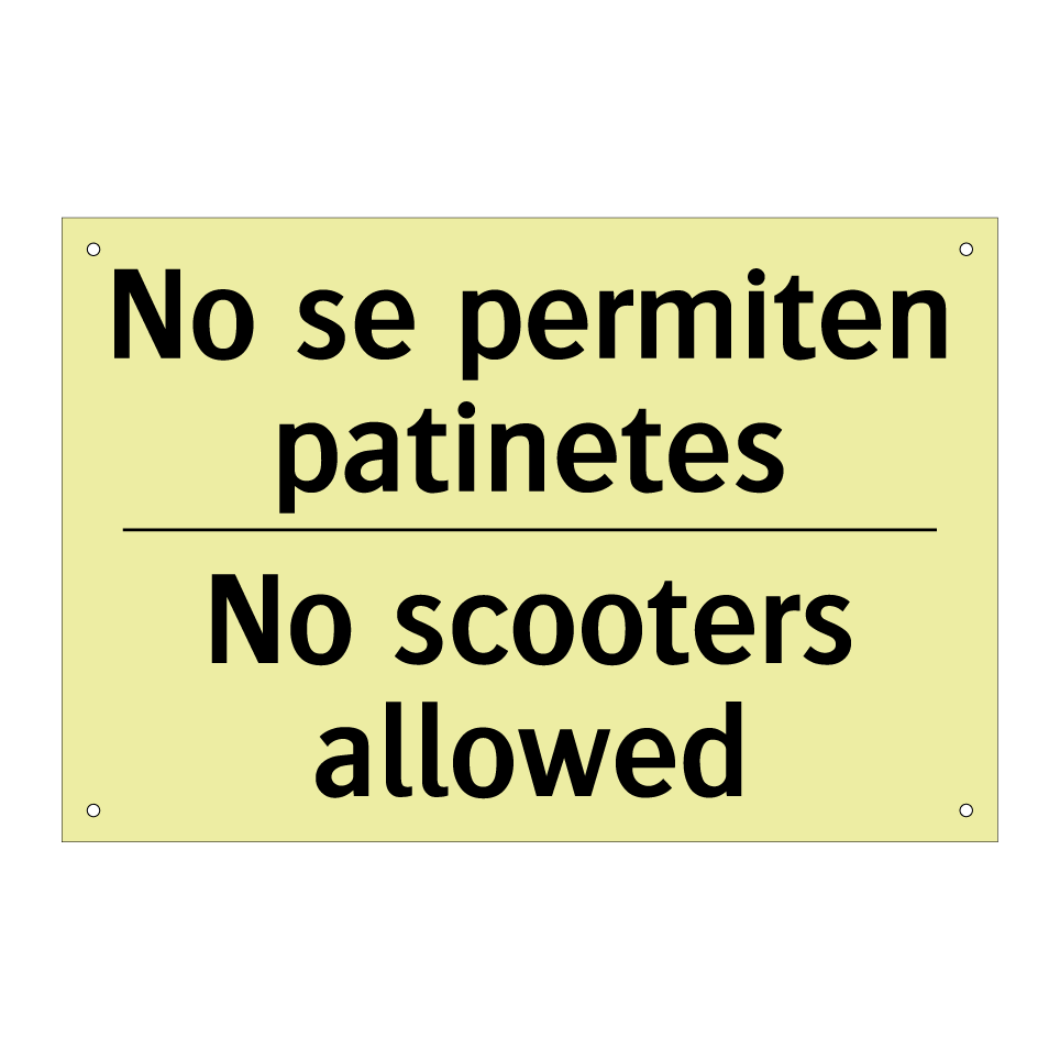 No se permiten patinetes - No scooters allowed