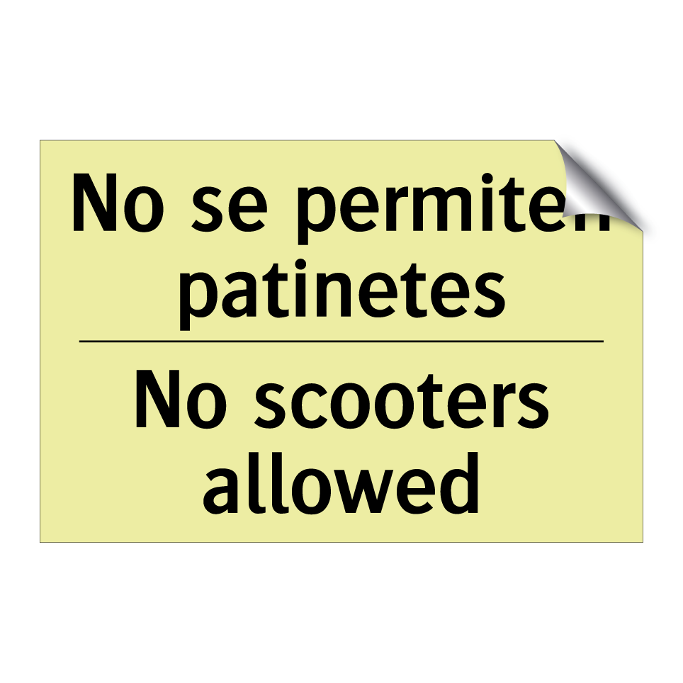 No se permiten patinetes - No scooters allowed
