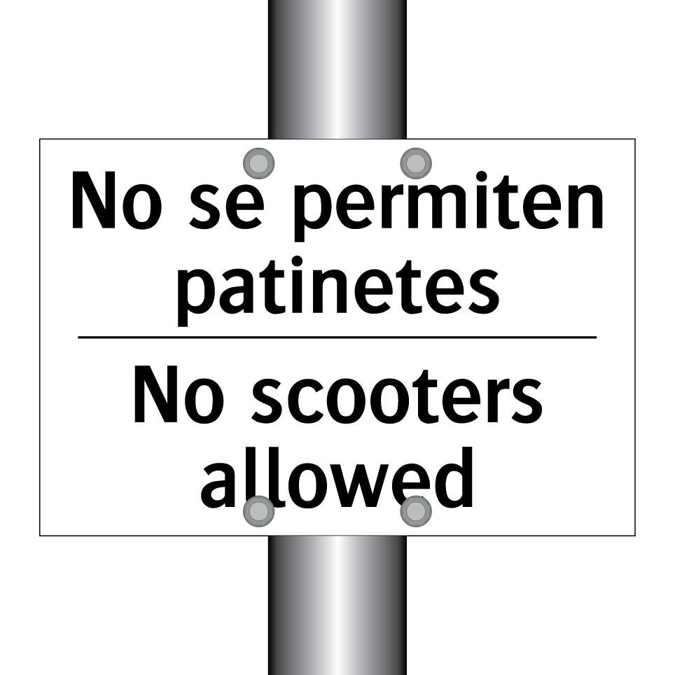 No se permiten patinetes - No scooters allowed