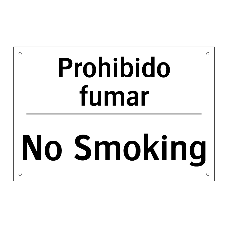 Prohibido fumar - No Smoking