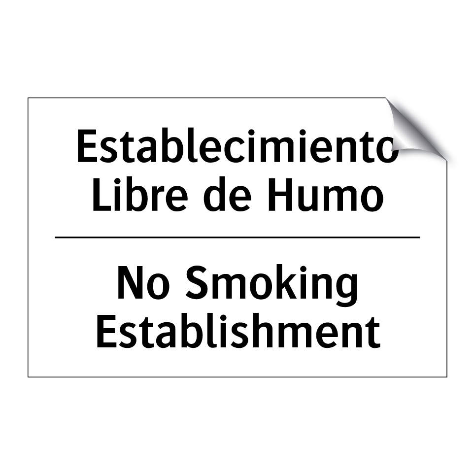 Establecimiento Libre de Humo - No Smoking Establishment