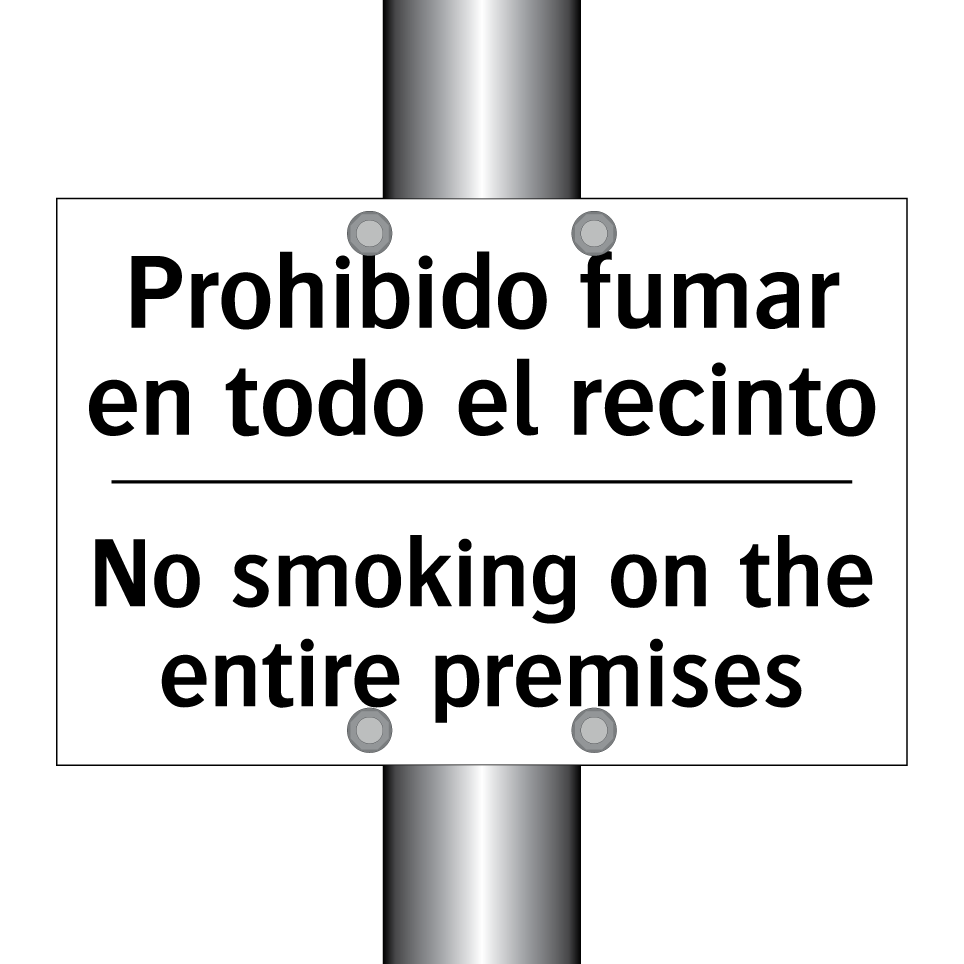 Prohibido fumar en todo el recinto - No smoking on the entire premises