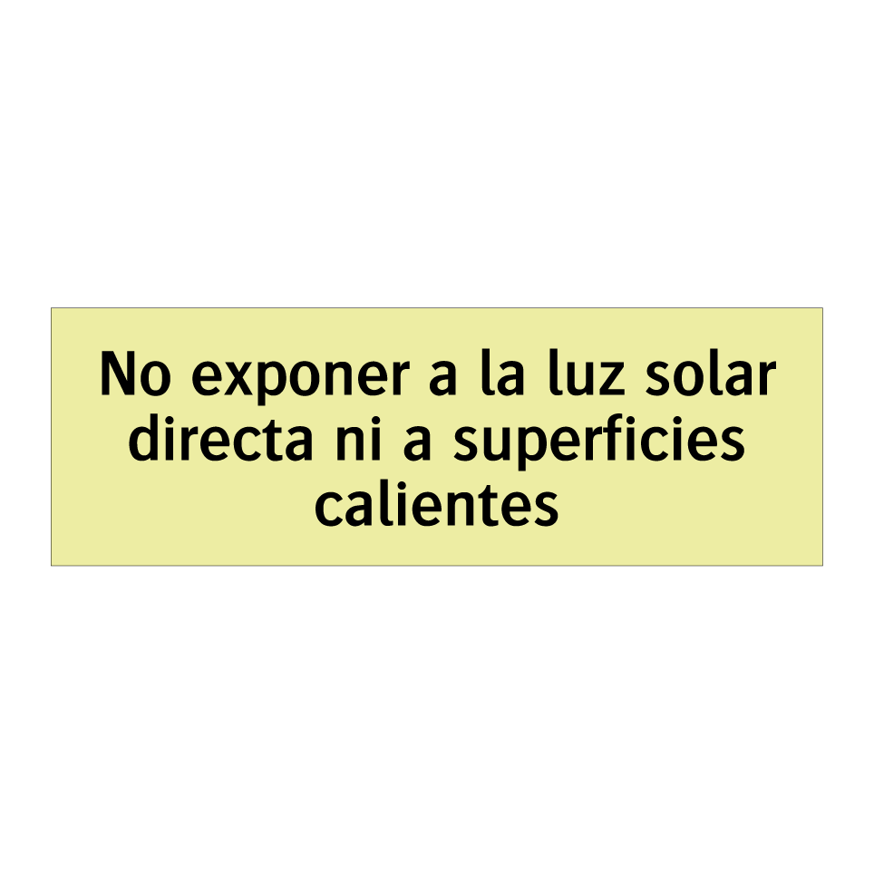 No exponer a la luz solar directa ni a superficies calientes