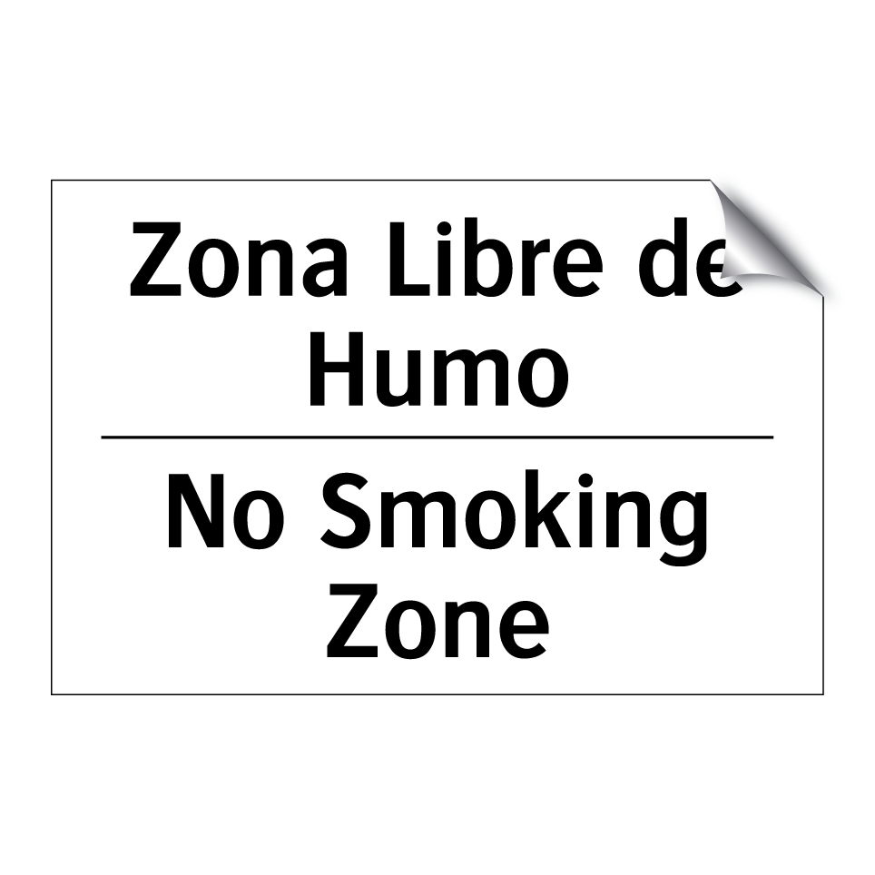 Zona Libre de Humo - No Smoking Zone