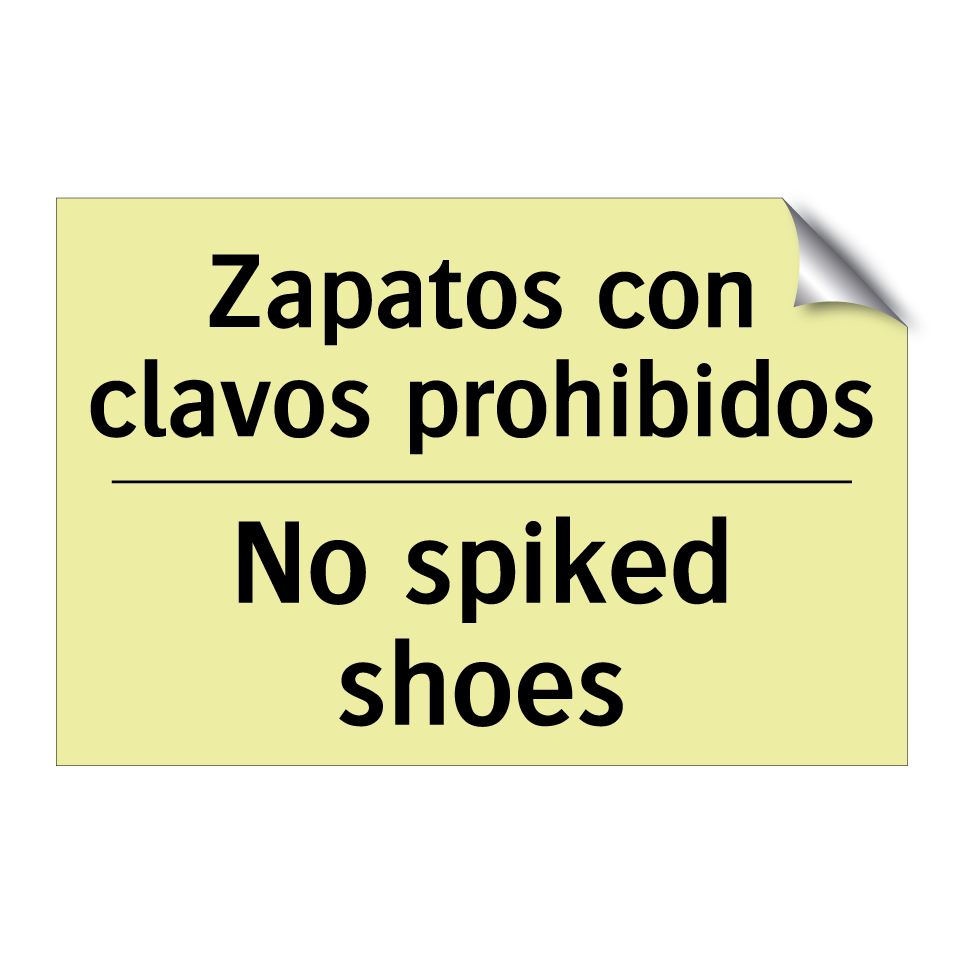 Zapatos con clavos prohibidos - No spiked shoes