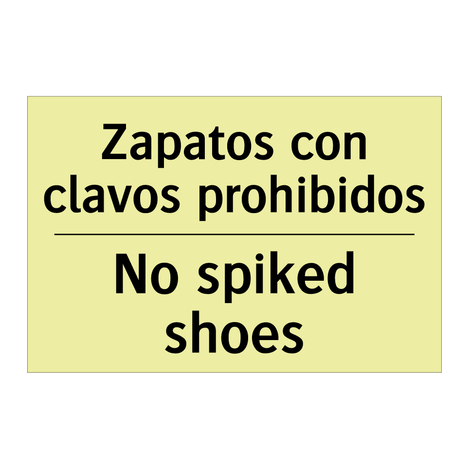 Zapatos con clavos prohibidos - No spiked shoes