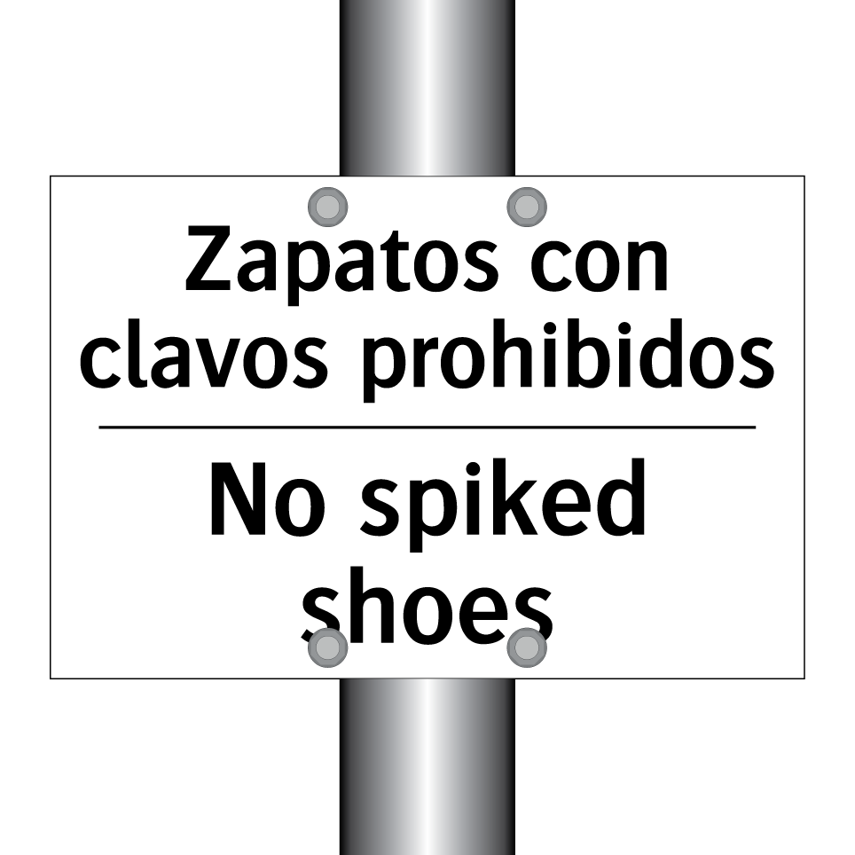 Zapatos con clavos prohibidos - No spiked shoes