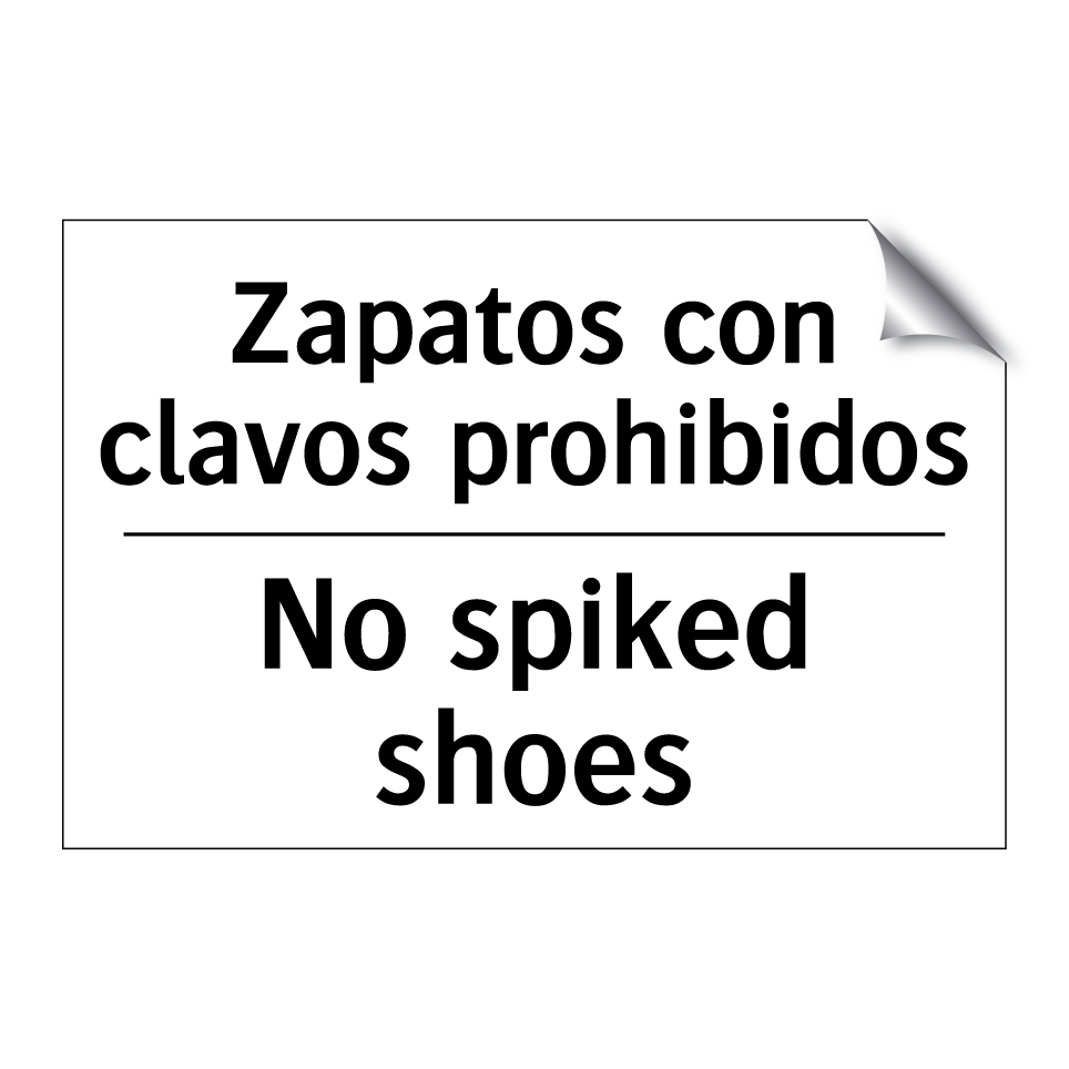 Zapatos con clavos prohibidos - No spiked shoes