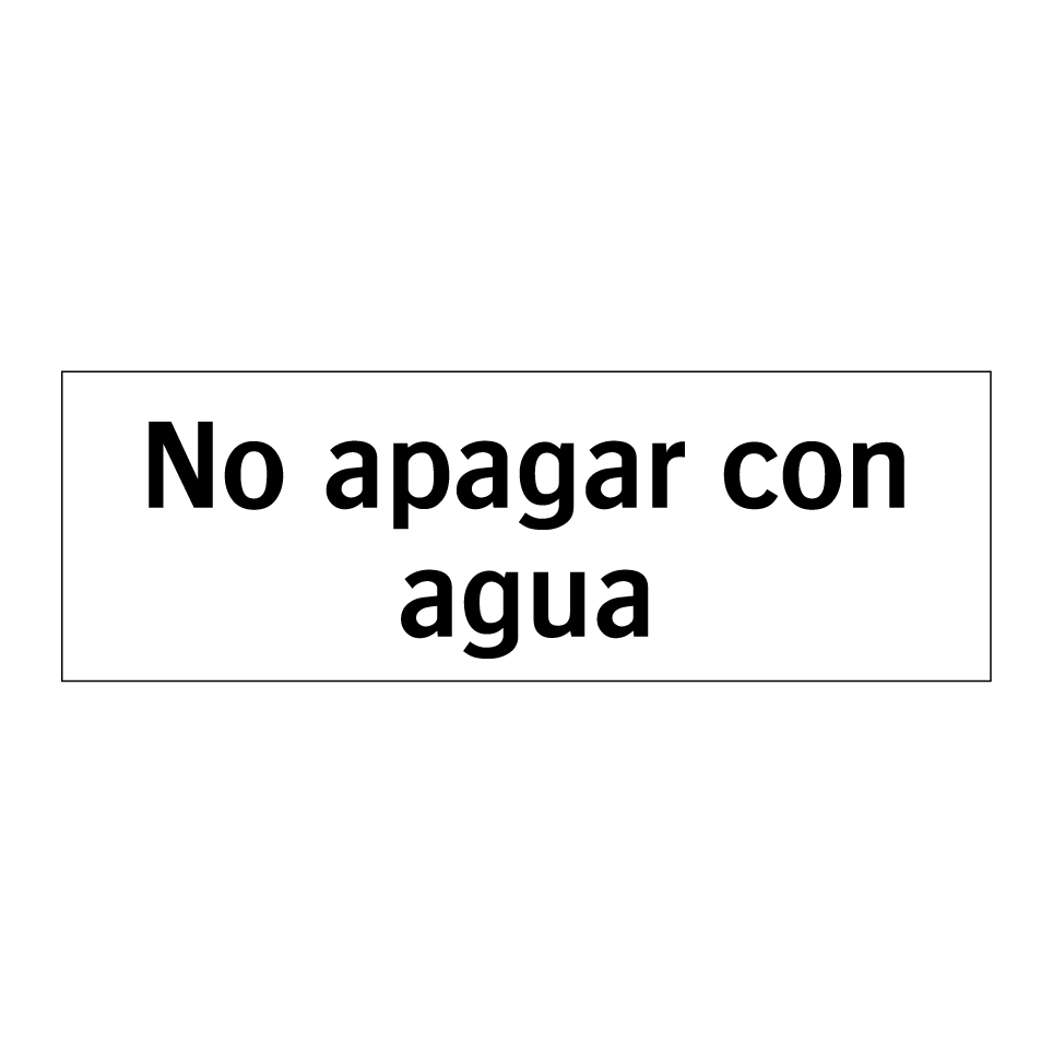 No apagar con agua