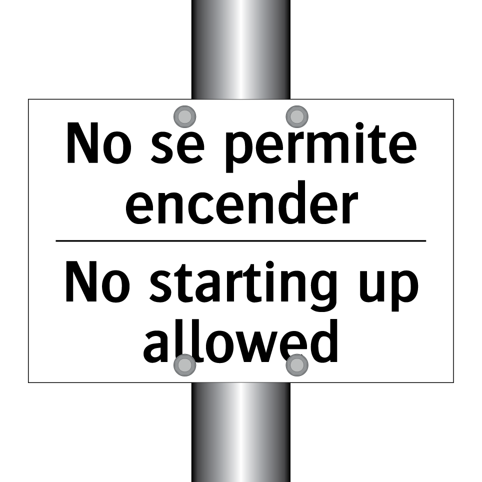 No se permite encender - No starting up allowed