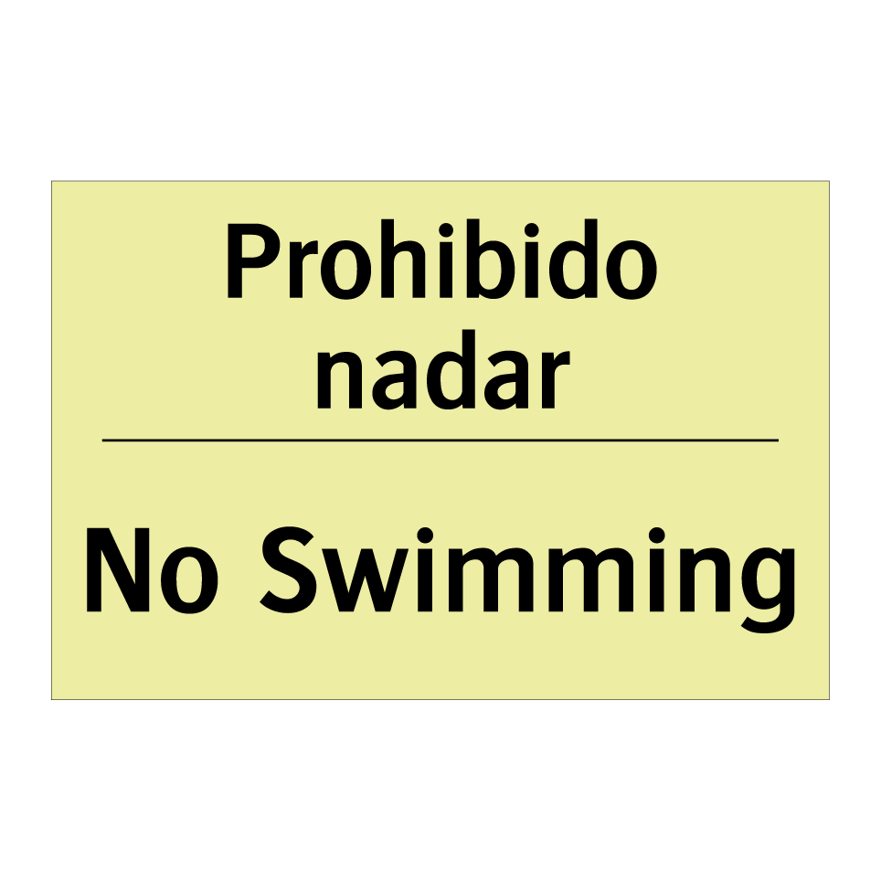 Prohibido nadar - No Swimming