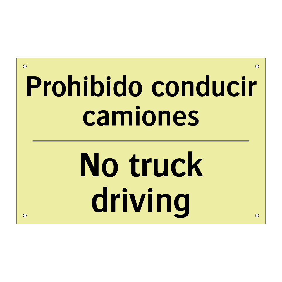 Prohibido conducir camiones - No truck driving