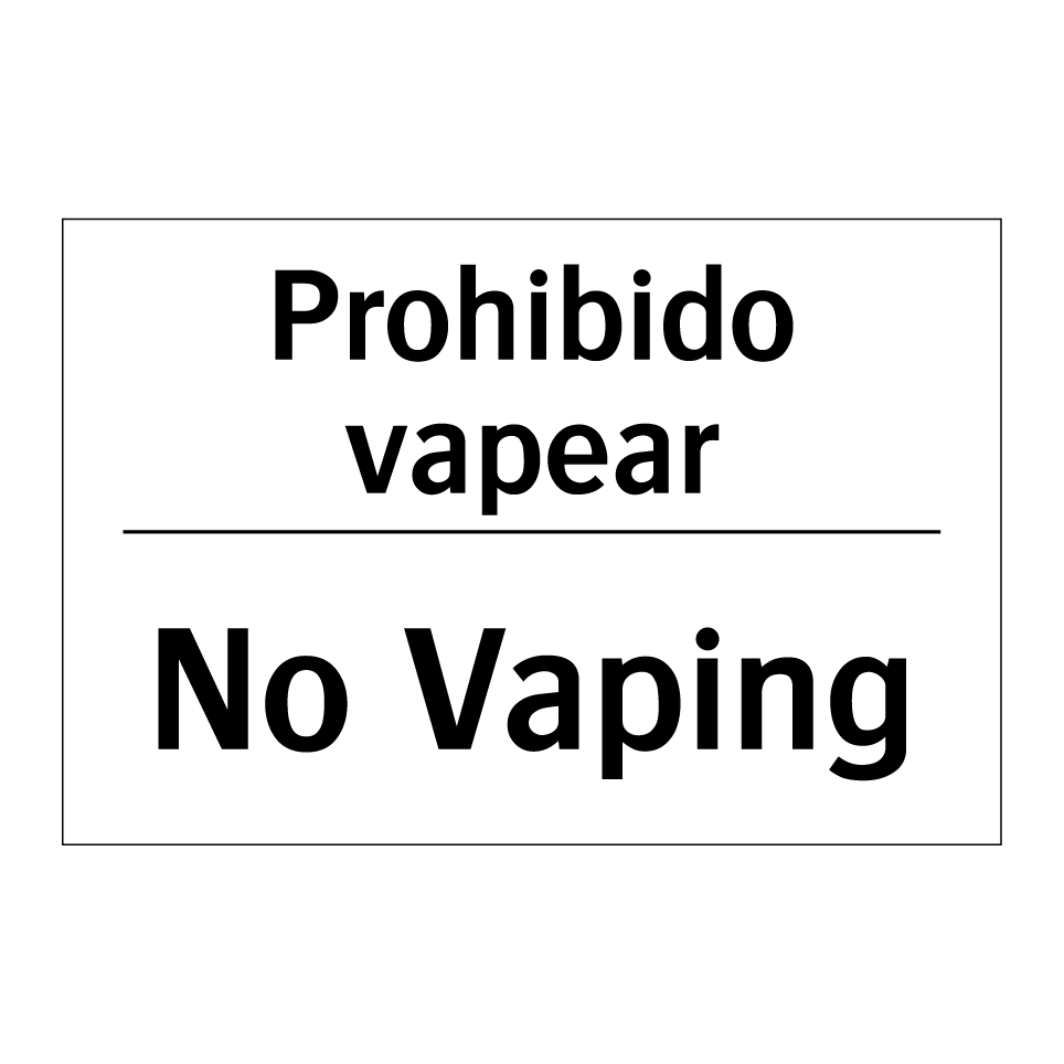 Prohibido vapear - No Vaping