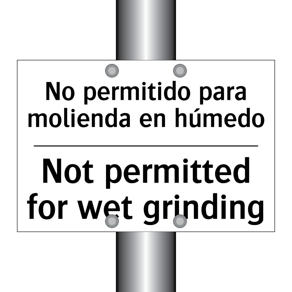 No permitido para molienda en húmedo - Not permitted for wet grinding