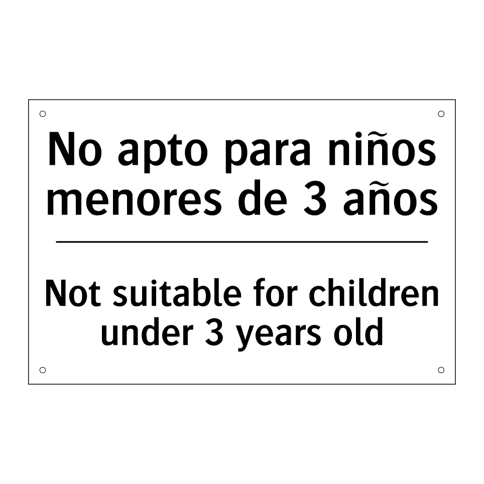 No apto para niños menores de 3 años - Not suitable for children under 3 years old