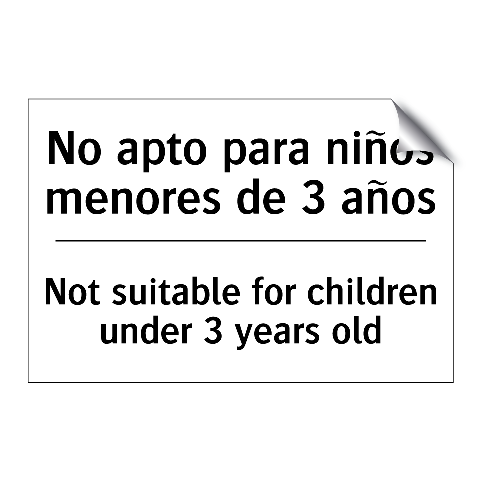 No apto para niños menores de 3 años - Not suitable for children under 3 years old
