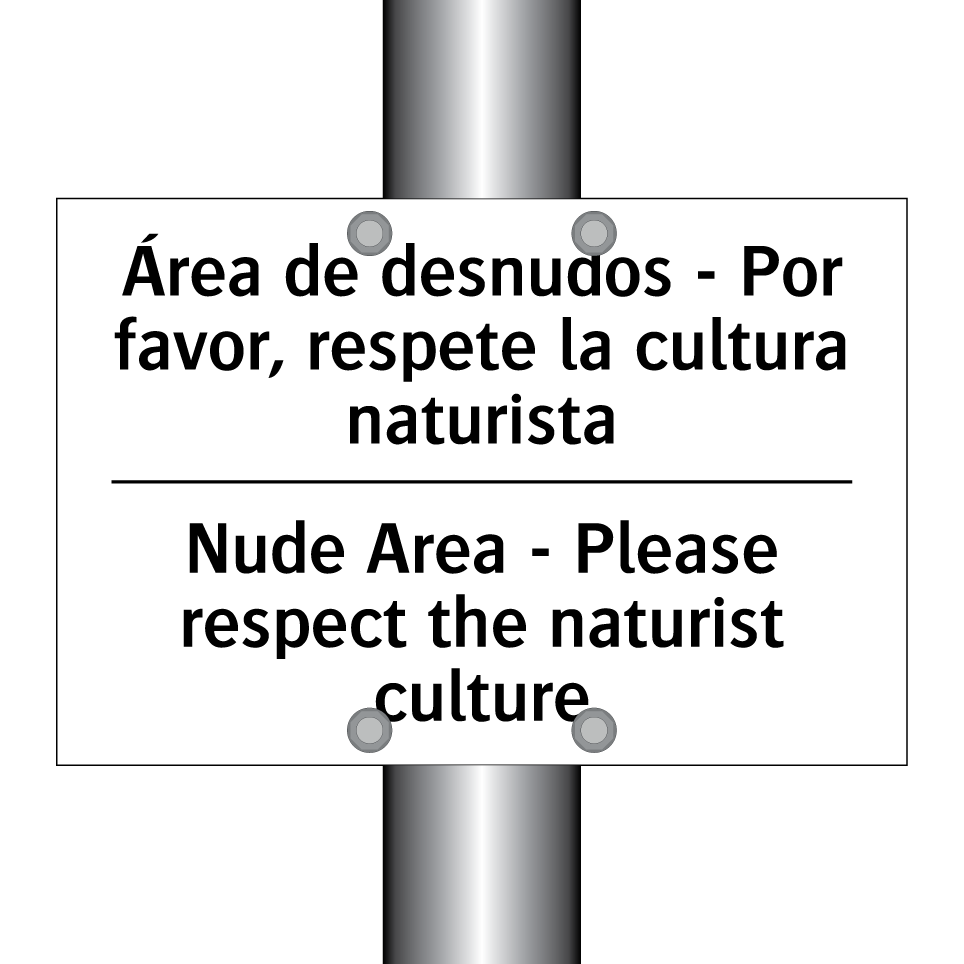 Área de desnudos - Por favor, respete la cultura naturista - Nude Area - Please respect the naturist culture