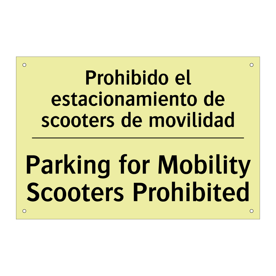 Prohibido el estacionamiento de scooters de movilidad - Parking for Mobility Scooters Prohibited