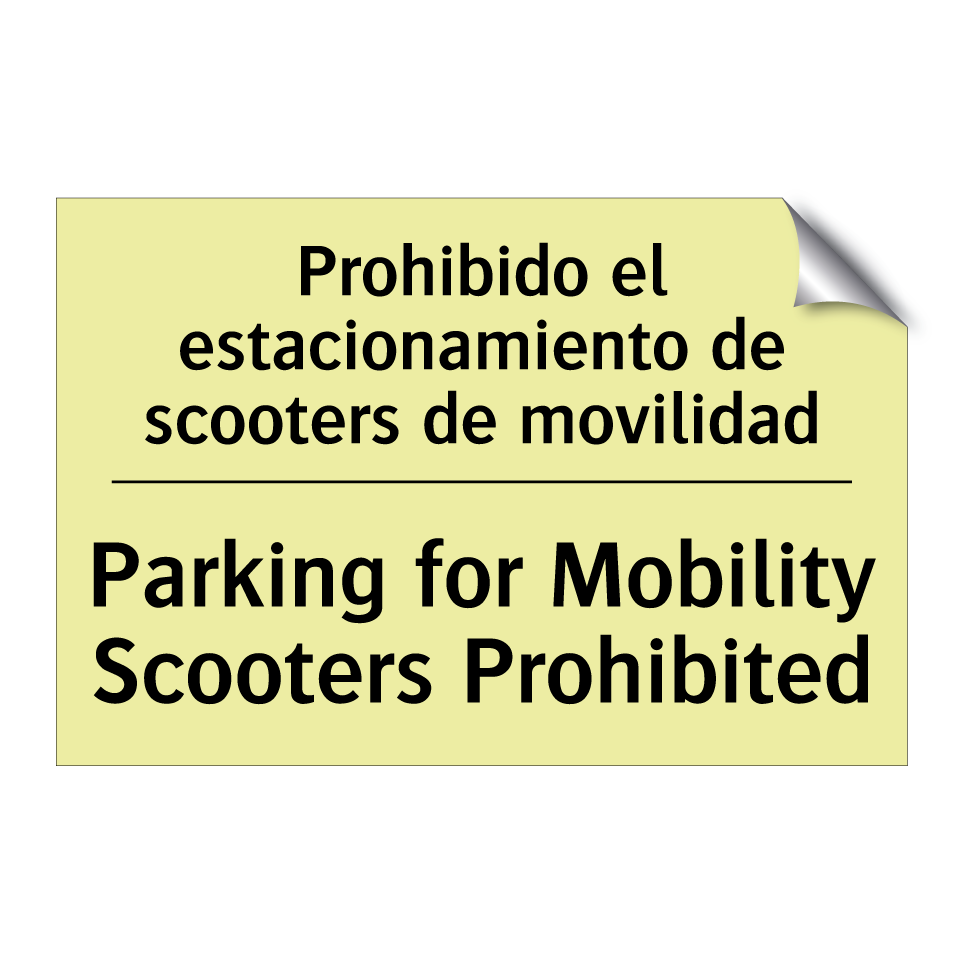 Prohibido el estacionamiento de scooters de movilidad - Parking for Mobility Scooters Prohibited