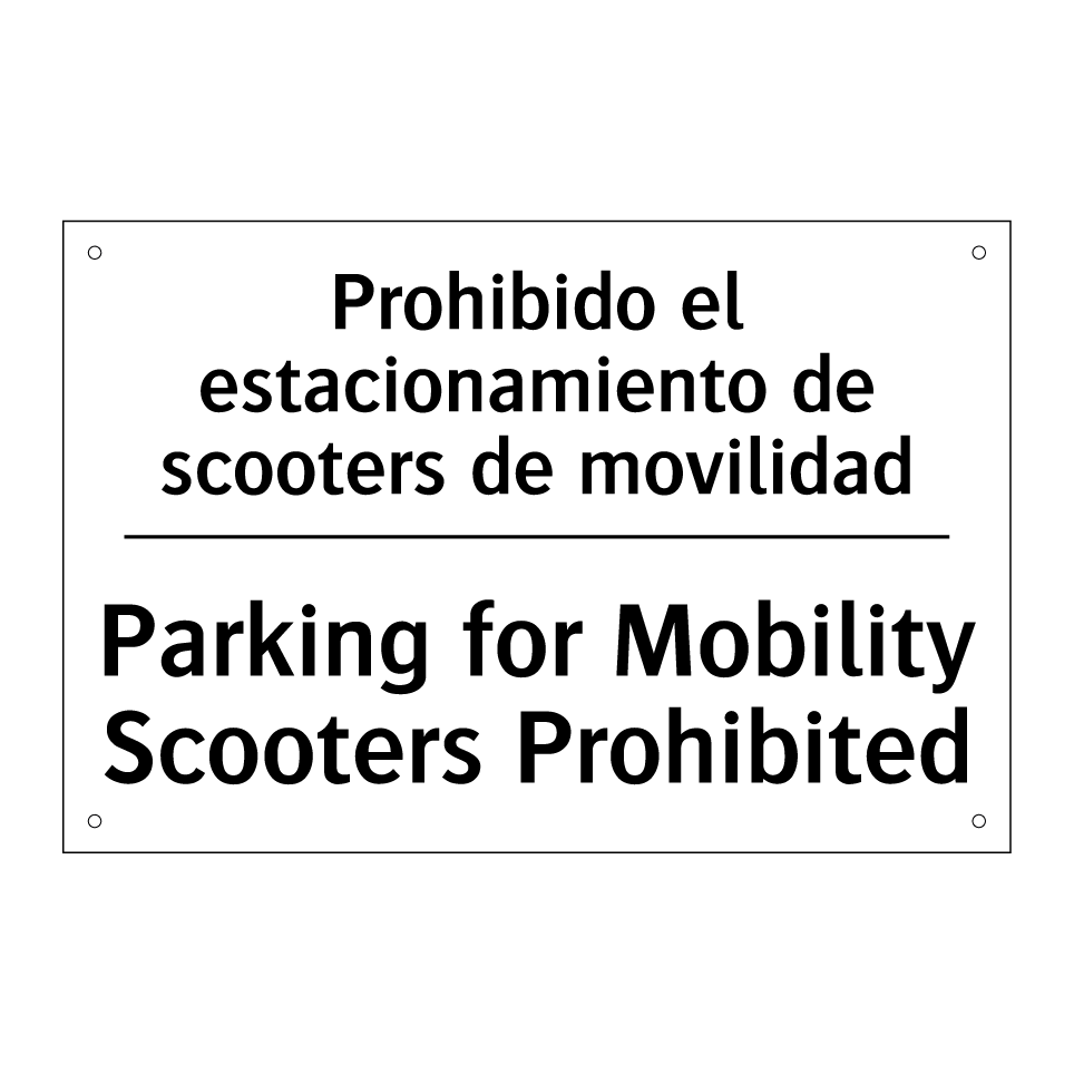 Prohibido el estacionamiento de scooters de movilidad - Parking for Mobility Scooters Prohibited