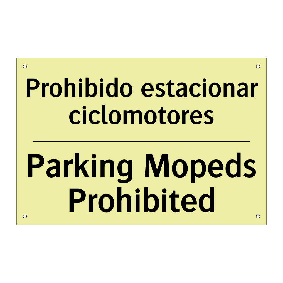 Prohibido estacionar ciclomotores - Parking Mopeds Prohibited