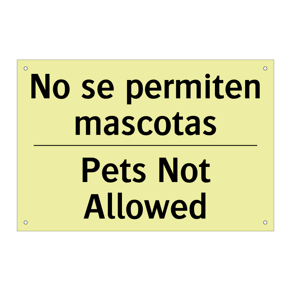 No se permiten mascotas - Pets Not Allowed