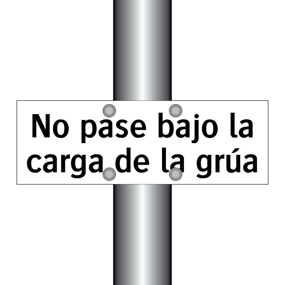 No pase bajo la carga de la grúa