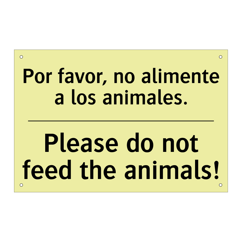 Por favor, no alimente a los animales. - Please do not feed the animals!