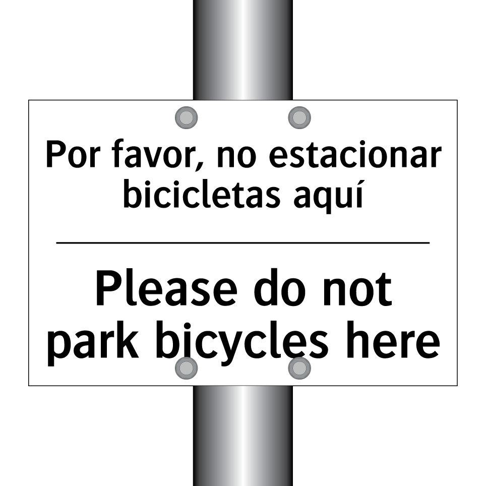 Por favor, no estacionar bicicletas aquí - Please do not park bicycles here