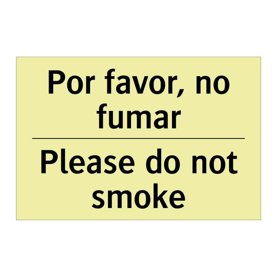 Por favor, no fumar - Please do not smoke