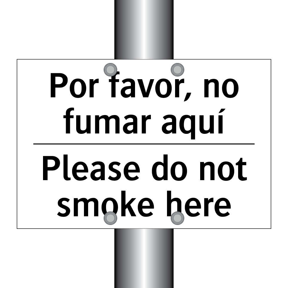 Por favor, no fumar aquí - Please do not smoke here