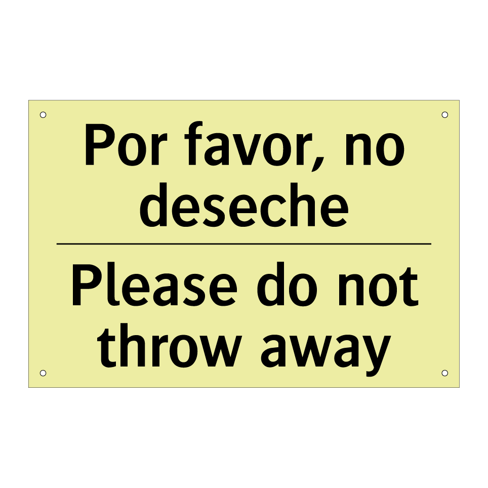 Por favor, no deseche - Please do not throw away