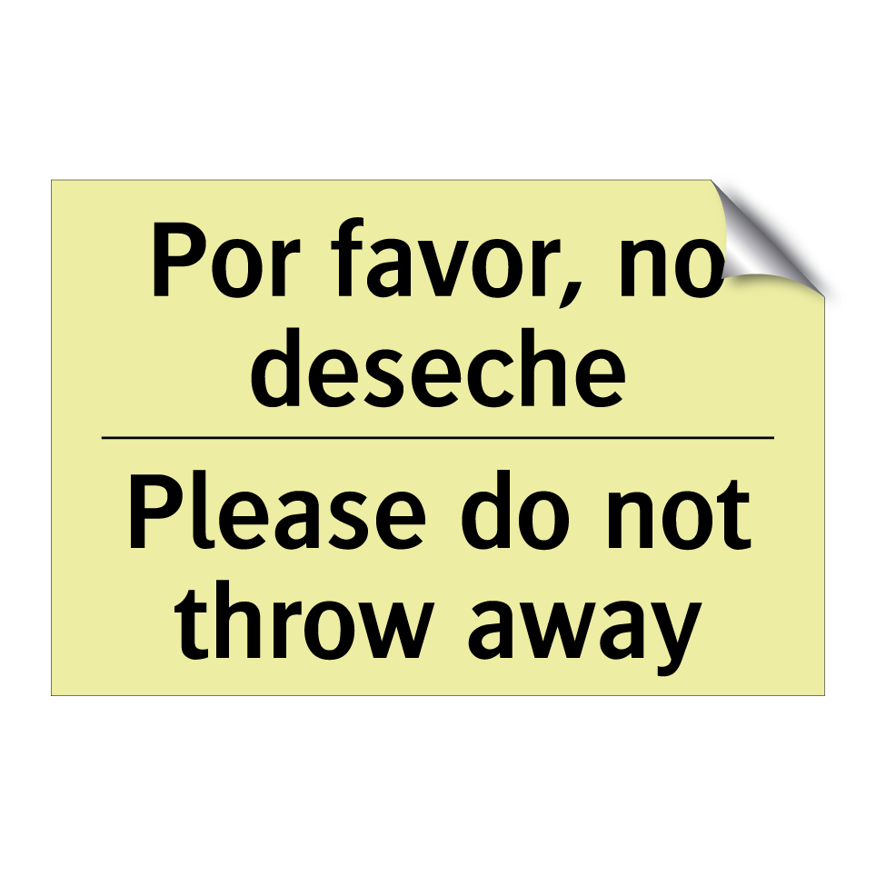 Por favor, no deseche - Please do not throw away