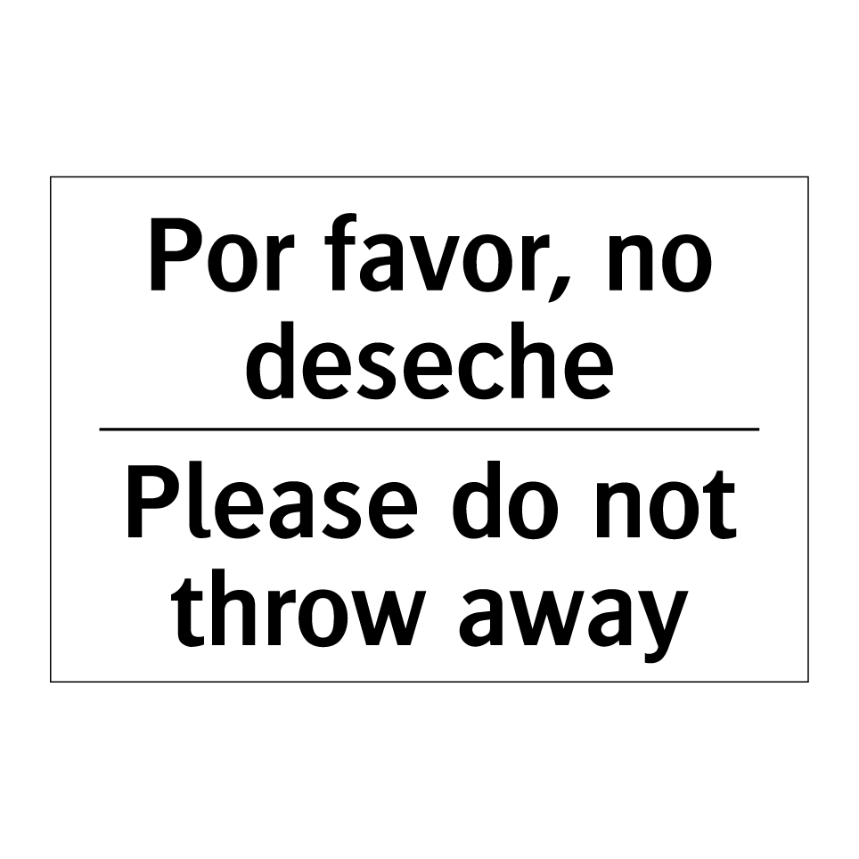 Por favor, no deseche - Please do not throw away