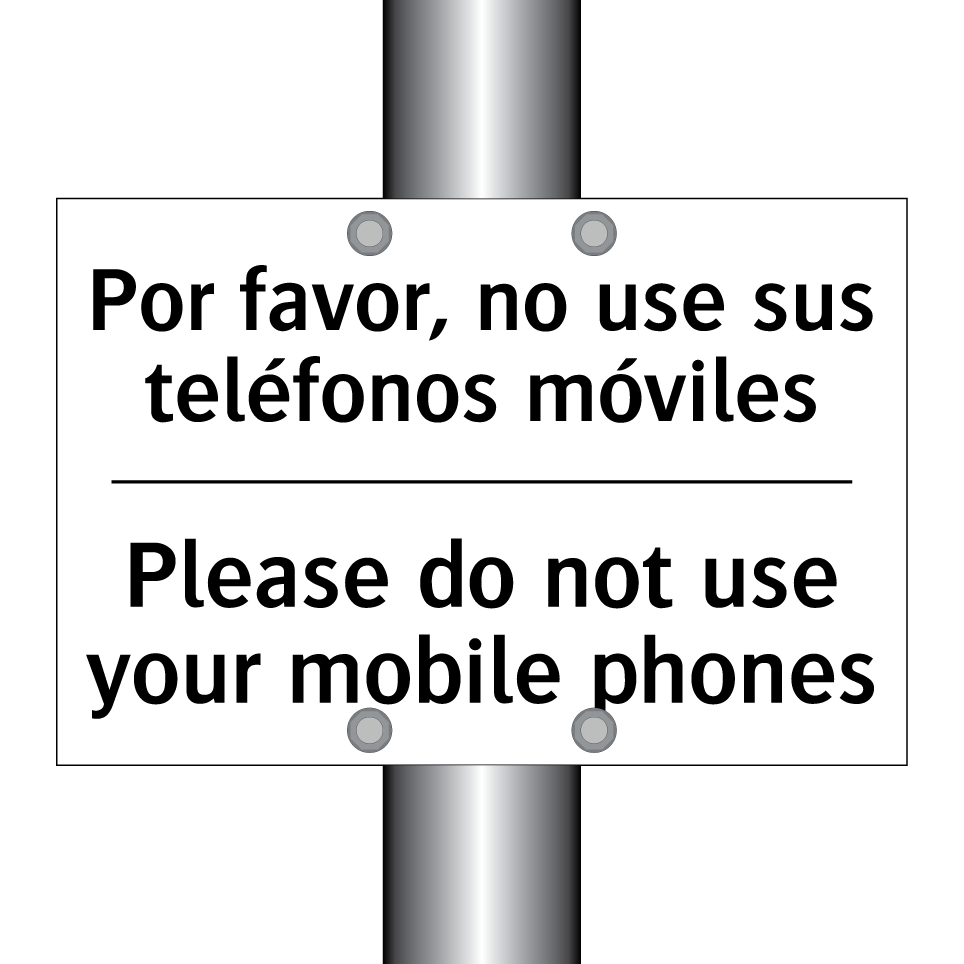 Por favor, no use sus teléfonos móviles - Please do not use your mobile phones