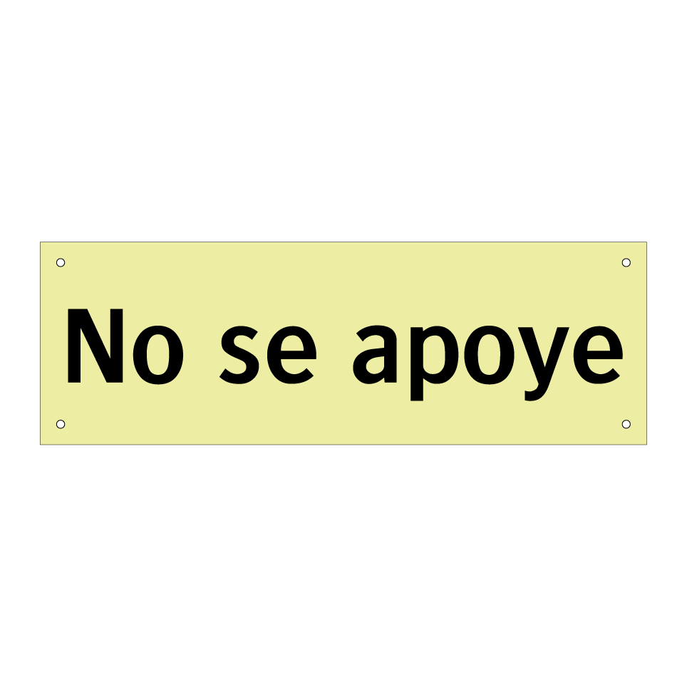 No se apoye