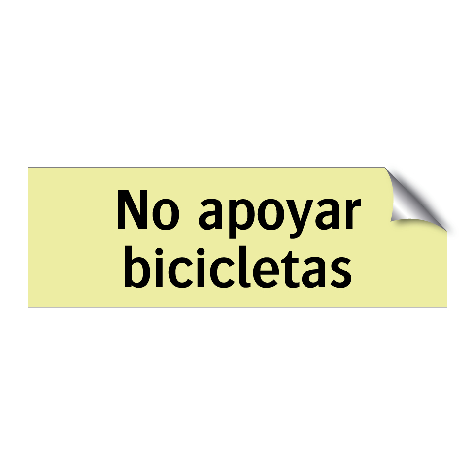 No apoyar bicicletas