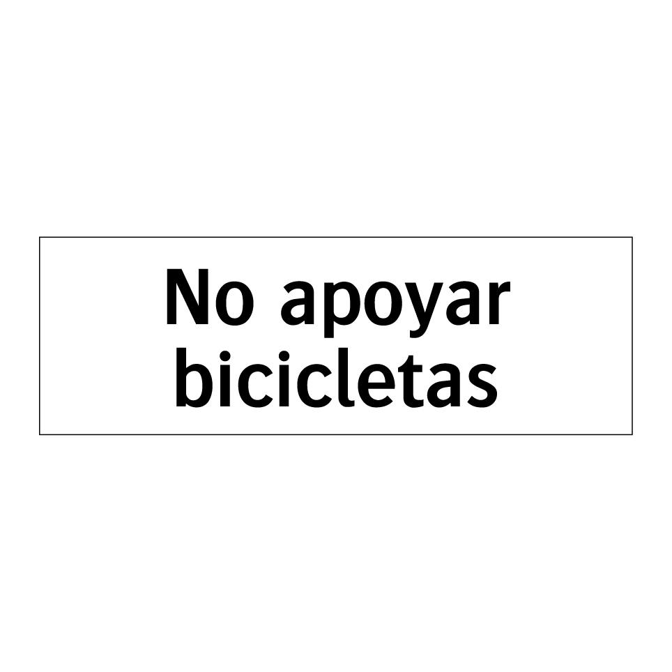 No apoyar bicicletas