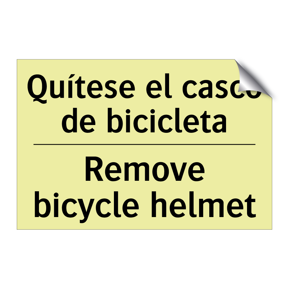 Quítese el casco de bicicleta - Remove bicycle helmet