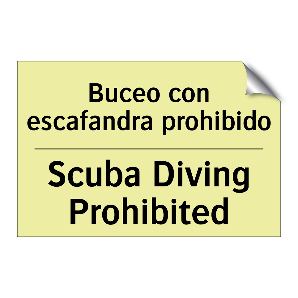 Buceo con escafandra prohibido - Scuba Diving Prohibited