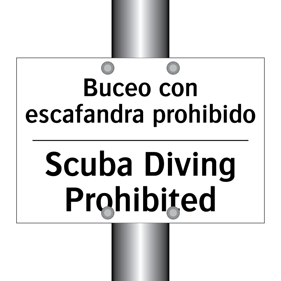 Buceo con escafandra prohibido - Scuba Diving Prohibited