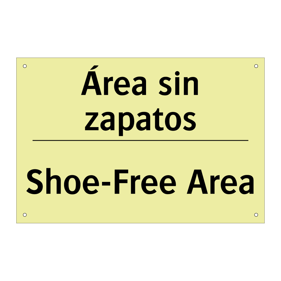 Área sin zapatos - Shoe-Free Area