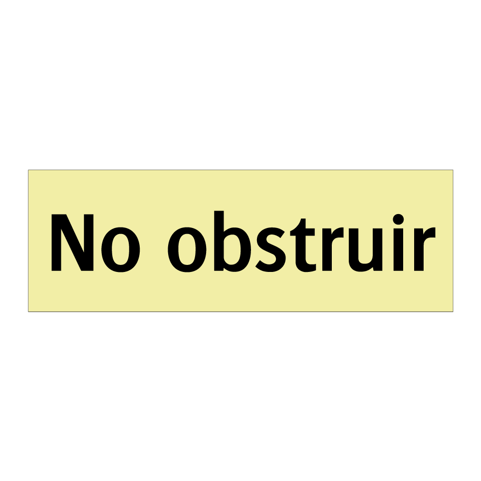 No obstruir