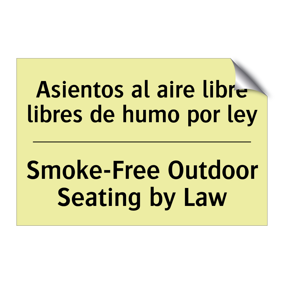 Asientos al aire libre libres de humo por ley - Smoke-Free Outdoor Seating by Law
